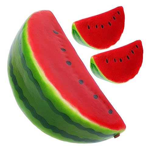 KONTONTY 3St realistische wassermelonenscheibenverzierung künstliche früchte sommerdeko Tischplatte Künstliche Wassermelonenscheiben basteln gefälschte Wassermelonenmodelle Foto-Requisite von KONTONTY