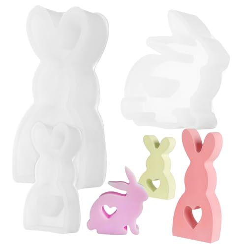 KONTONTY 3er Set Ostern Kaninchen Silikonformen Backform Für Kekse Kuchen Und Schokolade Keksausstecher Fondant Und üßwarenformen Für Kreative Osternbackideen von KONTONTY