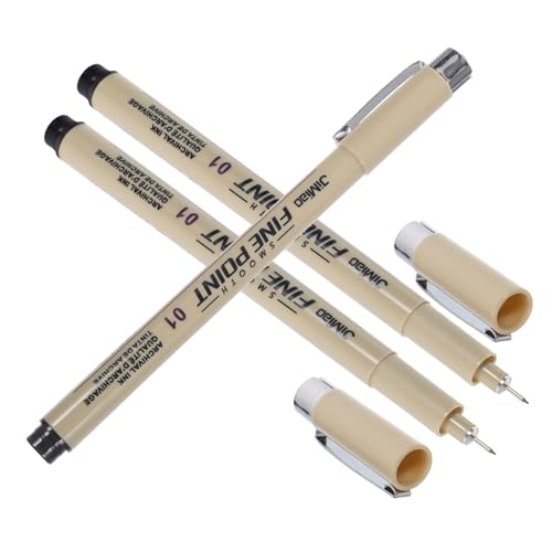 KONTONTY 3st Freihandstift Maskierstift Zeichenstift Skizzenstifte Zum Zeichnen Schwarzer Lackstift Kalligraphie-sets Für Anfänger Pinselstifte Herrschender Stift Plastik Beige von KONTONTY