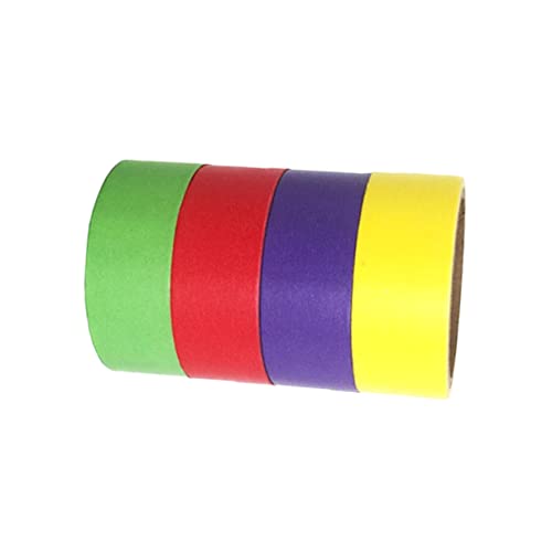 KONTONTY 4 Rollen Washi Tape in Regenbogenfarben farbiges klebeband regenbogenband DIY dekoratives Klebeband Bandspender Band farbig Papier Klebeband Washi-Klebeband dekoratives Washi-Tape von KONTONTY