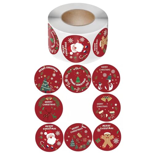 KONTONTY 4 Rollen Weihnachtsaufkleber Weihnachtskarten Weihnachtsdekorationen Siegeletikett kinder sticker säckchen abdichtende Aufkleber multifunktionaler Aufkleber Kupferplattenaufkleber von KONTONTY