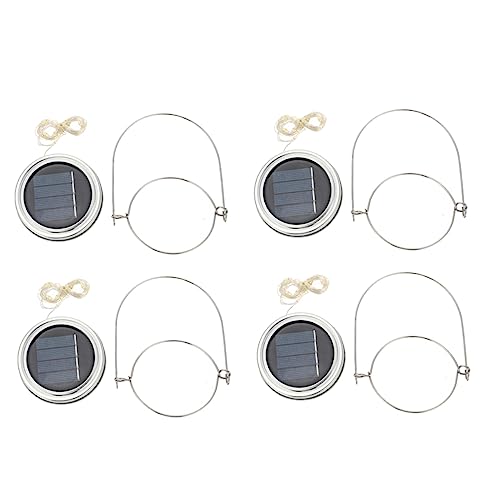 KONTONTY 4 Sets Einmachglas Lichterketten Deckel Einmachglas Ersatzdeckel Solar Einmachglas Deckel Einmachglas Deckel Einmachglas Lichtdeckel Aluminium von KONTONTY