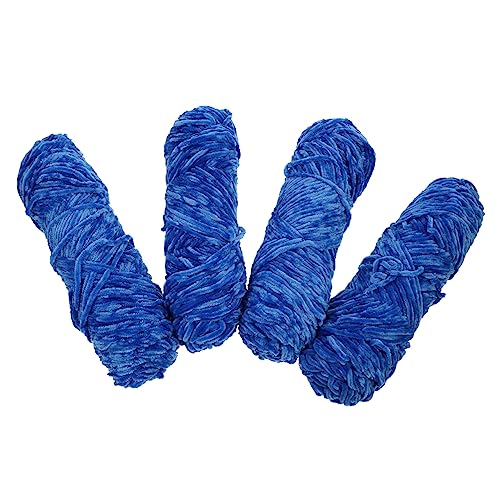 KONTONTY 4 Stück Buntes Goldsamtgarn Decken Scarf schals strickmütze kloburste Kaschmir Stoff Strickmaschine gehäkeltes Material Wolle selber Machen Chenille bunter Goldsamt Blue von KONTONTY