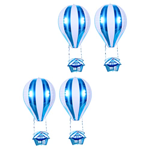 KONTONTY 4 Stück Heißluftballon Dekoration Heißluftballon Folienballons Ballonbogenstreifen Ballonbogen-kit Luftballons Für Die Babyparty Blaues Heißluftballon- Aluminiumfolie Blue von KONTONTY