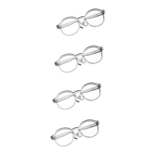 KONTONTY 4 Stück Puppenbrille puppenkleidung Puppen Kleidung Mini-Puppen Mini-Brille Plüschfigur Spielzeug schnapsgläser Kinderbrille Spielzeug auffälliges Brillenspielzeug Plastik von KONTONTY