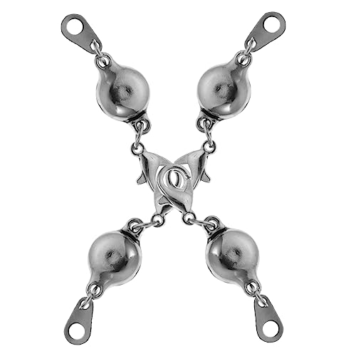 KONTONTY 4 Stück Schmuck Verschluss Multi-halskettenverschluss Schließe Reize Perlen Verschlüsse Freundschaftsarmbänder Verschluss Armbandverlängerung Schnallenverschluss Silver Legierung von KONTONTY