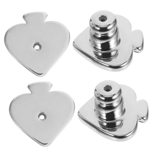 KONTONTY 4 Stück Vergoldete Kupferohrringe Ohrstecker Sicherheitsrücken Ohrhaken Ohrläppchen-unterlage Reifen Kupplung Ohrring Rückseiten Ohrring-set Clip-ohrring Zurück Silver von KONTONTY