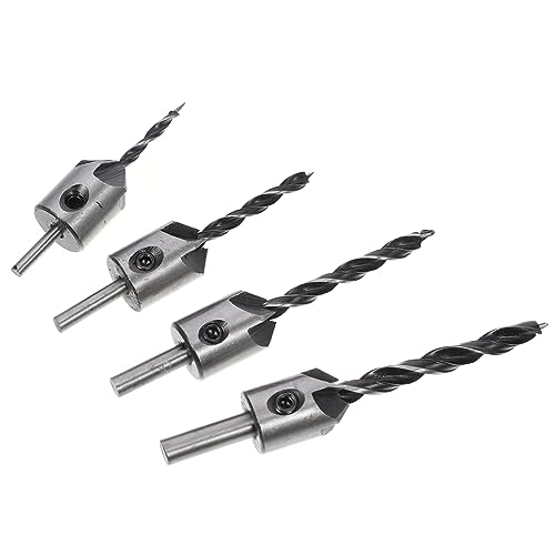 KONTONTY 4 Teiliges Countersink Bohrer Set Mit Schlüssel Hochgeschwindigkeitsstahl Holzbohrer Für Präzises Versenken Und Holzarbeiten Ideal Für Heimwerker Und Profis von KONTONTY