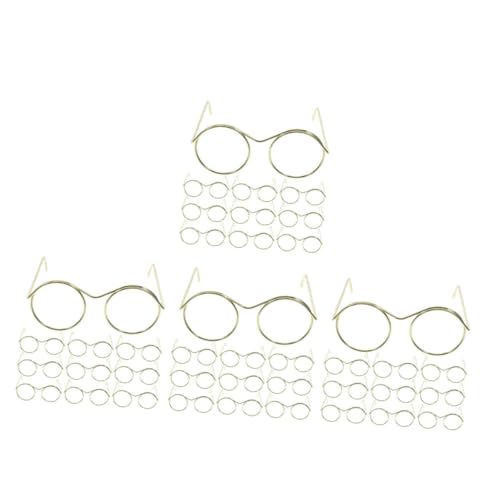 KONTONTY 40 STK Puppenbrille Mädchen Zubehör Für Babypuppen Weihnachtspuppenkostüm Neon-armbänder Spielsets Für Babypuppen Miniaturen Zum Basteln Uma-Puppe GNOME-Brille Gabbys Stahl Golden von KONTONTY