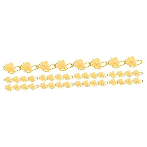 KONTONTY 40 Stk Käseornamente Miniatur-lebensmittelkäse Plüschschlüssel Süße Schlüsselanhänger Für Autoschlüssel Auto-plüsch Mini-food-charms Armbandanzeige Verpackung Halter Ketten Plastik von KONTONTY