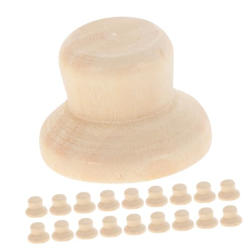 KONTONTY 40Pcs Puppenhut Babypuppe Cotter Mini Puppenzubehör Caps DIY Blank Peg Dolls Hut Trucker Cap Men Cap Blank Peg Doll Hut Baseball Cap Party Hats Schädel Cap Sun Hut Holz von KONTONTY