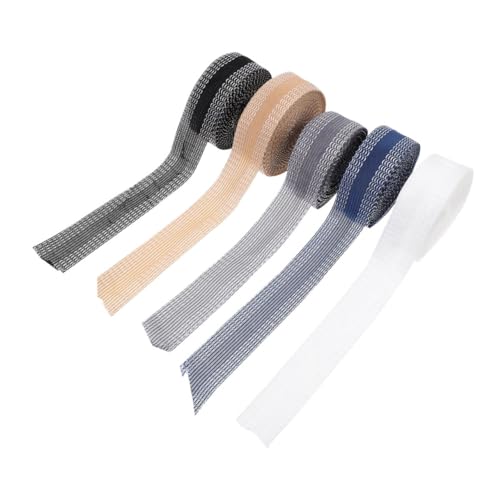 KONTONTY 5 Rollen Hosenband Nähprodukte Streifen für Stoff Dessous-Band Teppichband Saumband Nicht nähen textilklebeband Hosentape Hose Saum reparieren Jeans-Patch DIY-Bänder Polyester von KONTONTY