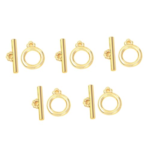 KONTONTY 5 Sätze -taste Ringe Schmuck Strasssteine Schließe Edelsteine Kette Bausatz Perlen Zange Verschlüsse Charme Charms Für Die Herstellung Von Armbändern Reize Metall Golden von KONTONTY