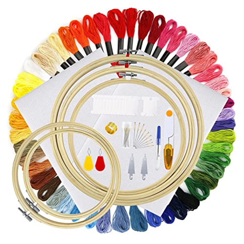 KONTONTY Komplettes Stickset 50 Farben Kreuz-kit Handgefertigtes Wandkunst-set Für Anfänger von KONTONTY