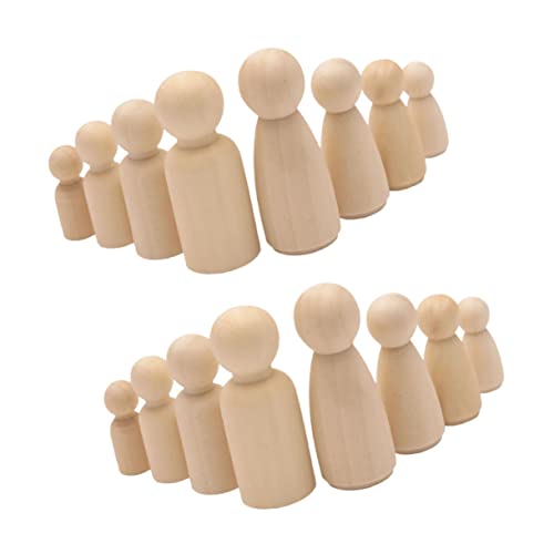KONTONTY 50 Stück Box Malerei Puppenspielzeug Holzpuppen Holzpuppenspielzeug Aus Holz Für DIY Holzpuppen Unvollendete Puppen von KONTONTY