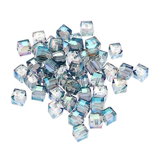 KONTONTY 50 Stück Schmuckzubehör Perlen Schmuckperlen Anhänger Halskettenketten farbige Perlen runde lose Perlen pendant kristallperlen beads for jewellery Schmuckdesign quadratische Perlen von KONTONTY