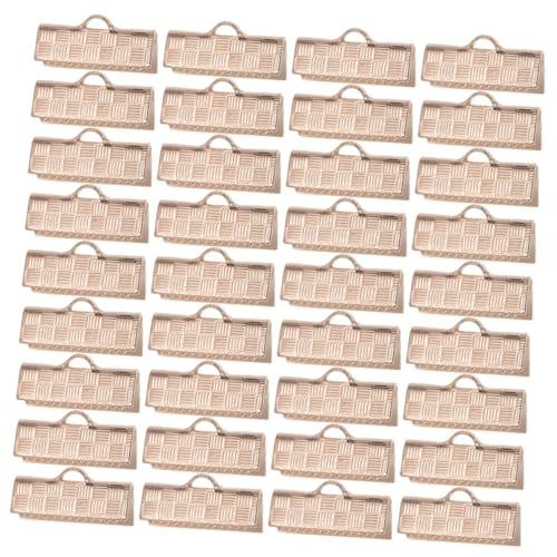 KONTONTY 50 Stück Westenknopf DIY zubehör Bandendklemme selber machen praktische Bandendenclips Lockenband hand schmuck schmuckherstellung T-Shirt-Clips aus Kupfer Westenschnallen Golden von KONTONTY