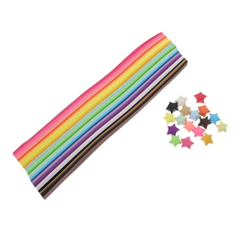 KONTONTY 540 Stk Wunschflasche Origami Sternenpapier Streifen glitzerndes Origami-Papier Stern aus Papier bastelkasten buntpapier farbiges Origami-Papier Origami-Papier-Kit Colorful von KONTONTY