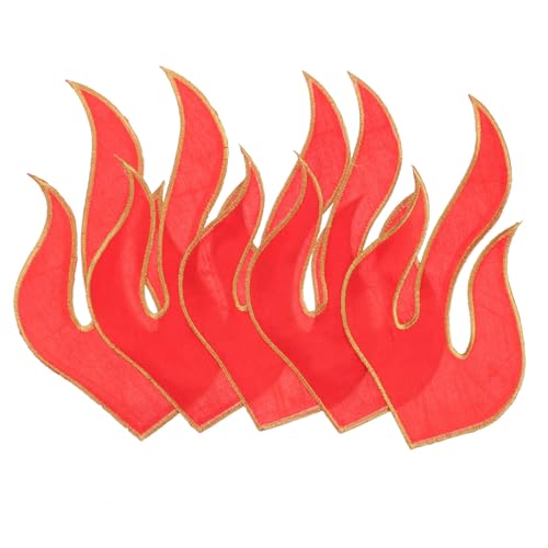 KONTONTY 5St Gestickter Flammenaufnäher dekorative Patches Flicken nähen Bügelflicken für Kleidung Hutflecken firest patches aufnäher Kleiderapplikation gestickte Aufnäher Stickgarn rot von KONTONTY