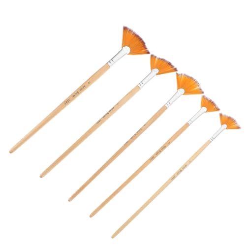 KONTONTY 5St Nylonpinsel Gefälschte Bräune Reiniger Bausatz Stand Lackierkabine ergonomische maltisch für Wasserfarbenpinsel Geschenkeidee Paintbrush komfortabel bequemer Pinsel Holz von KONTONTY