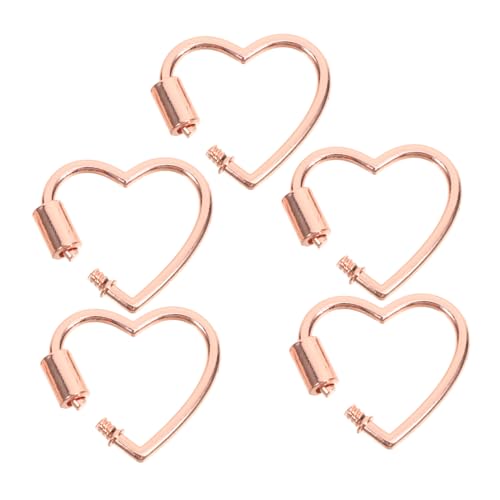 KONTONTY 5St Schmuckzubehör Halskette magnetischer Karabiner der Draht Karabinerkabel schmuckherstellung schmuckwerkzeug Armbinde Herz Karabiner Schmuckverschlüsse Zinklegierung Rose Gold von KONTONTY