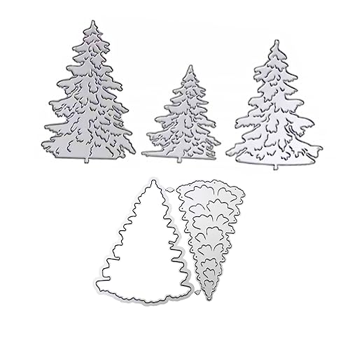 KONTONTY 5er Set Weihnachtsbaum Stanzformen Aus Prägeschablonen Für Bastelarbeiten Scrapbooking Und Dekoration Weihnachtsbaum Cutting Dies Template von KONTONTY