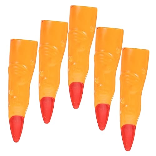 KONTONTY 5st ，，，， Partyzubehör Hexenkostüm Finger Halloween-zubehör Fingernägel Gefälschter Finger Hexennägel Zubehör Für Halloween-kostüme Yellow Plastik von KONTONTY