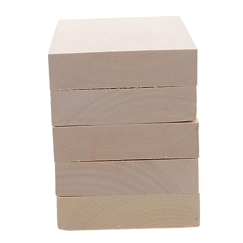 KONTONTY 5st Geschnitztes Holz Leere Würfel Ausschnitte Bastelteller Selber Machen Bastelplatte Aus Holz Holzblöcke Natürliche Holzbretter Holzschnitzmaterial Holz Diy Material Linde von KONTONTY