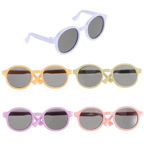 KONTONTY 5st Puppenbrille Lesebrille Für Puppen Kostümzubehör Für Minipuppen Mini-Puppen-Sonnenbrillen-Requisiten Minibrille Für Puppen Puppenhaus-Sonnenbrille Puppen Mini-Brille Plastik von KONTONTY