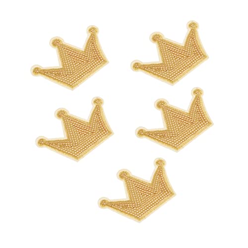 KONTONTY 5st Stoff Aufkleber Patch Aufkleber Klebrige Juwelen Paillettenapplikationen Strasssteine Diy Applikation Zum Nähen Nieten Kronenschmuck Festival-gesichtsjuwelen Golden von KONTONTY