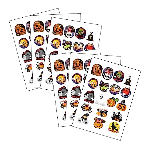 KONTONTY 6 Blätter Halloween-Aufkleber Halloween-Elemente-Aufkleber Siegelaufkleber für Geschenktüten Halloween Aufkleber Halloween Sticker dekoring Süßigkeiten Geschenketiketten von KONTONTY