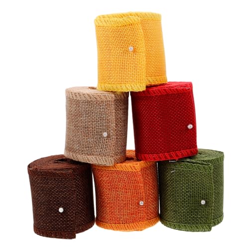 KONTONTY 6 Rollen Weihnachtsdekoration aus Kunstleinen Herbstband für Kränze Sackleinenkabelband Kranzband Sackleinenband verdrahtet Sackleinenband fallen Leinen Baumwolle KONTONTY 6 Rollen Weihnachtsdekoration aus Kunstleinen Herbstband für Kränze Sackleinenkabelband Kranzband Sackleinenband verdrahtet Sackleinenband fallen Leinen Baumwolle von KONTONTY