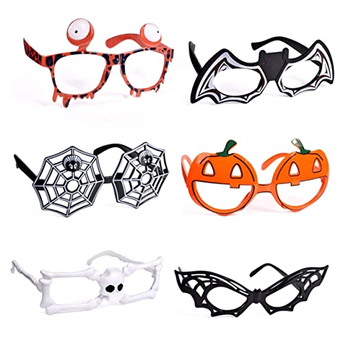 KONTONTY 6 Stk lustige Halloween-Spiegelbrille spinnennetz brille Neuheit Brillenparty Make-up-Brille augenmaske halloween lustige schnapsgläser Spielzeugbrille für Halloween lustige brille von KONTONTY