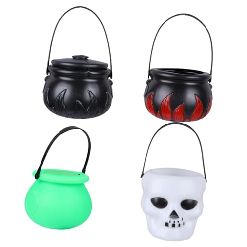 KONTONTY 6 Teiliges Set Aus Kunststoff Mini Halloween Süßigkeitstüten Halloween Partyzubehör Süßigkeitenhalter Topf von KONTONTY