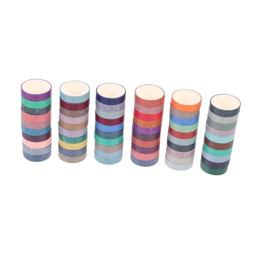 KONTONTY 60 farbige Washi Tapes Bastelset Selbstklebende Regenbogen-Klebebänder für Scrapbooking von KONTONTY