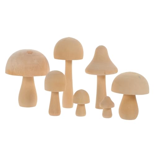 KONTONTY 7St Pilz-Ornament aus Holz Pilz-Kit Pilz Kissen Pilzzuchtset Pilze bastel set für holzfiguren menschen Minifiguren in loser Schüttung Mikrolandschaftspilz hölzern von KONTONTY