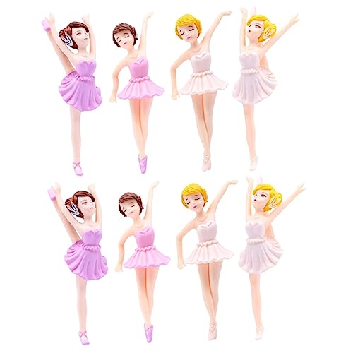 KONTONTY 8 Stk Ballerina-Mädchen Statuen von tanzenden Mädchen Dekoration Puppe Ballett Tortenaufsatz Mädchenfigur bastelsachen kuchen pappbecher Ballettmädchen-Skulptur Cupcake-Topper PVC von KONTONTY