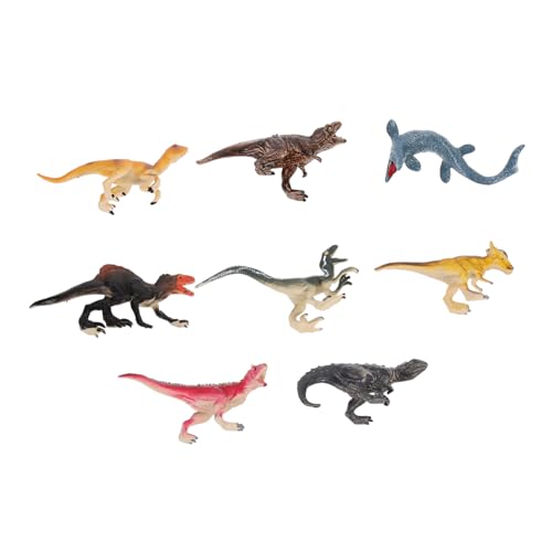 KONTONTY Dino Geburtstags Deko 8 Dinosaurier Modelle Mini Dinosaurier Figuren Kunststoff Dekorationen Dinosaurier Schmuck Dinosaurier-set von KONTONTY