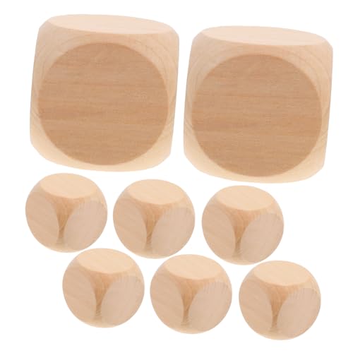 KONTONTY 50mm Große Quadratische Holzwürfel 8er Set Leere Würfel Zum Basteln Lernspiele von KONTONTY