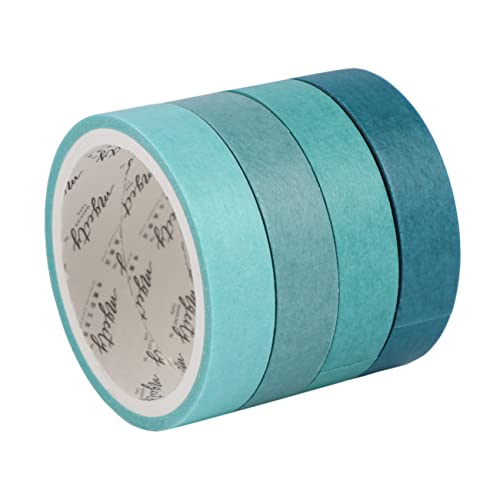 KONTONTY 8 Stück Washi-klebeband Junk-journal-aufkleber Zeitschriftenaufkleber Ästhetisch Abdeckband Sammelalbum Liefert Klebrig Spender Für Doppelseitiges Klebeband Cue-tape Block Green von KONTONTY