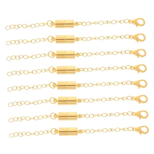 KONTONTY 8St Magnetschnalle Kupferzubehör Perlen Halter Stift edelstahlketten hand schmuck Halskette Kettenverlängerung Halskettenverlängerung für mehrere Halsketten Rostfreier Stahl Golden von KONTONTY