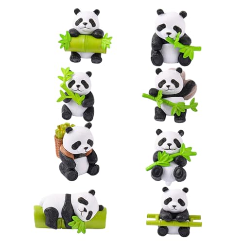 KONTONTY Panda Figuren 8st Panda-figur Roter Panda Kaninchen Dekorative Pandafiguren Plüsch Panda Geburtstagsdeko Tierfiguren Set Moos-mikro-landschaftsfiguren-dekoration Panda-kuchendekorationen Harz von KONTONTY