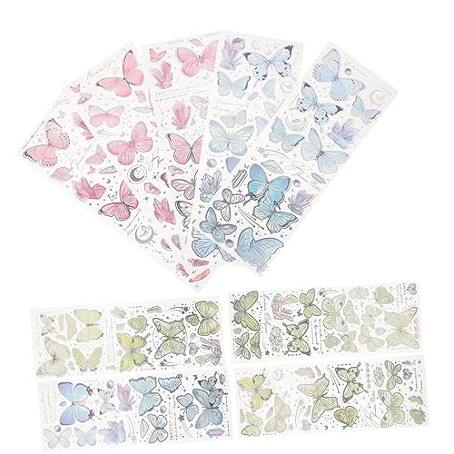 KONTONTY 9 Blätter Scrapbooking Sticker Scrapbook Stickers Scrapbooking-Aufkleber DIY Dekoration Journaling-Aufkleber Schmetterlingsaufkleber für Scrapbooking DIY-Aufkleber das Haustier von KONTONTY