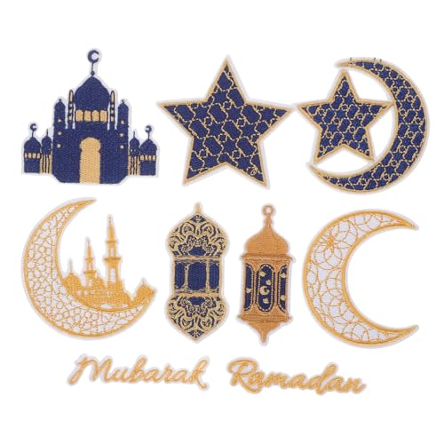 KONTONTY 9st Ramadan-stickerei-patch Chenille-patches Hosenaufnäher Pailletten Patches Chenille-buchstaben-patches Bestickt Retro Hutflecken Gestickte Aufnäher Für Kleidung Stickgarn von KONTONTY