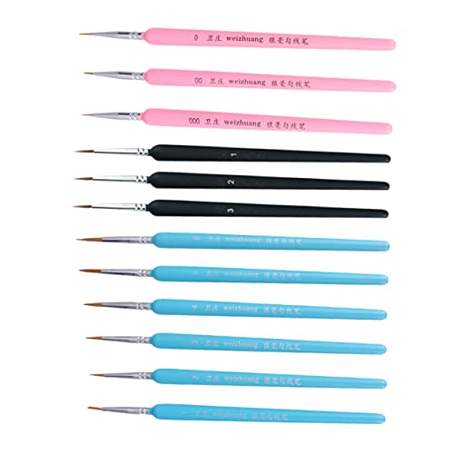 KONTONTY 9st Strich Stift Pinsel Für Acrylmalerei Pinsel Für Ölfarbe Pinsel Mit Feiner Spitze Öl Künstlerpinsel Strichzeichnungspinsel Pinsel Für Leinwandmalerei Detailmalpinsel Hölzern von KONTONTY