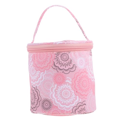 KONTONTY Aufbewahrungstasche aus Wolle garn tragetasche Häkelorganisator Garnhalter Garn-Organizer Stricktasche Organisator zur Aufbewahrung von Garn Häkeltasche Polyester Rosa von KONTONTY