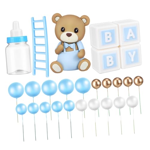 KONTONTY Bären Kuchen Deko Set Shower Tortendeko Niedliche Teddybär Cake Topper Für Geburtstagsfeiern Und Babypartys Ideale Dekoration Für Kuchen Und von KONTONTY