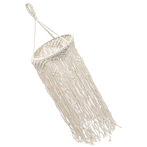 KONTONTY Elegante Handgefertigte Deckenlampe Makramee Lampenschirm Abdeckung Rattan Gewebt Licht Schatten Für Home Decor von KONTONTY