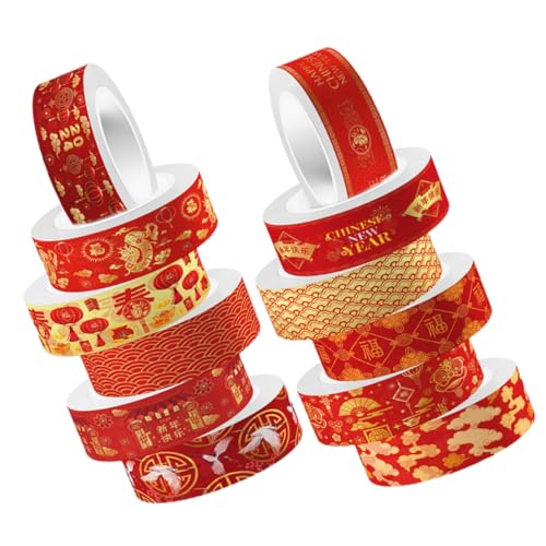 KONTONTY Chinesisches Neujahrs Washi Tape DIY Bastelband Für Tagebuch Und Scrapbooking Mehrere Farben Und Muster Japanisches Papierklebeband Dekoratives Klebeband Für von KONTONTY