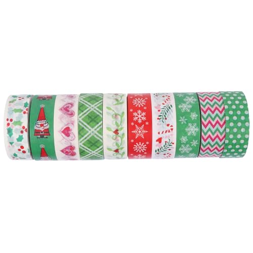 KONTONTY DIY Weihnachts Washi Tape Set Handreißbares Klebeband Für Scrapbooking Geschenkverpackung Und Bastelprojekte Bunte Muster Für Kreative Dekoration von KONTONTY